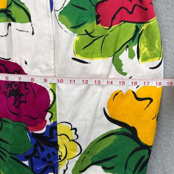 Max Mara Floral Pencil Skirt Bold Colors SZ 8 Designer Dopamine Luxury Vibrant - Picture 5 of 9